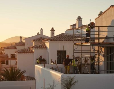 obreros trabajando de reformas en villas de lujo en ibiza - la casa ibicenca